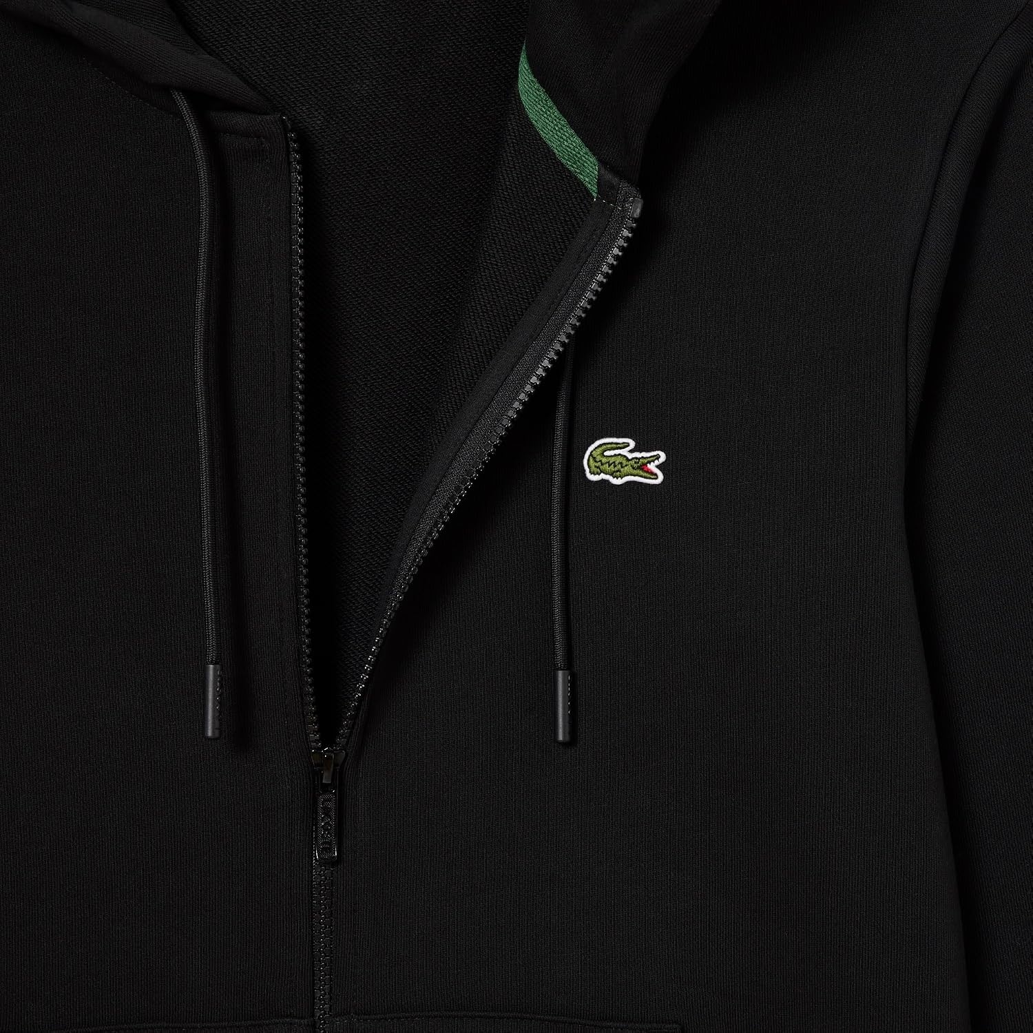 image:imageLacoste Mens Classic Fit Zipped Fleece SweatshirtBlack
