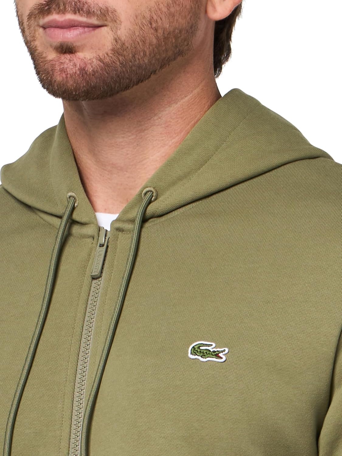 image:imageLacoste Mens Classic Fit Zipped Fleece SweatshirtKhaki