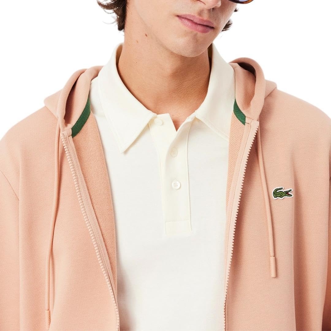 image:imageLacoste Mens Classic Fit Zipped Fleece SweatshirtLatte
