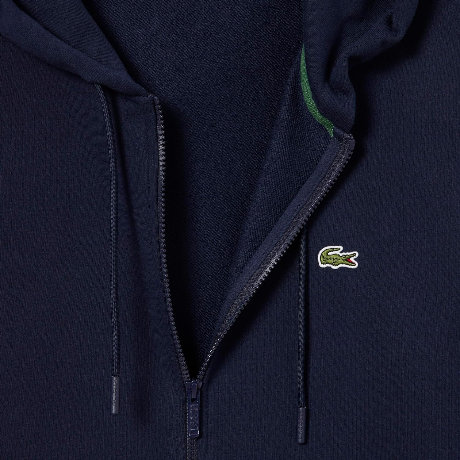 image:imageLacoste Mens Classic Fit Zipped Fleece SweatshirtNavy Blue