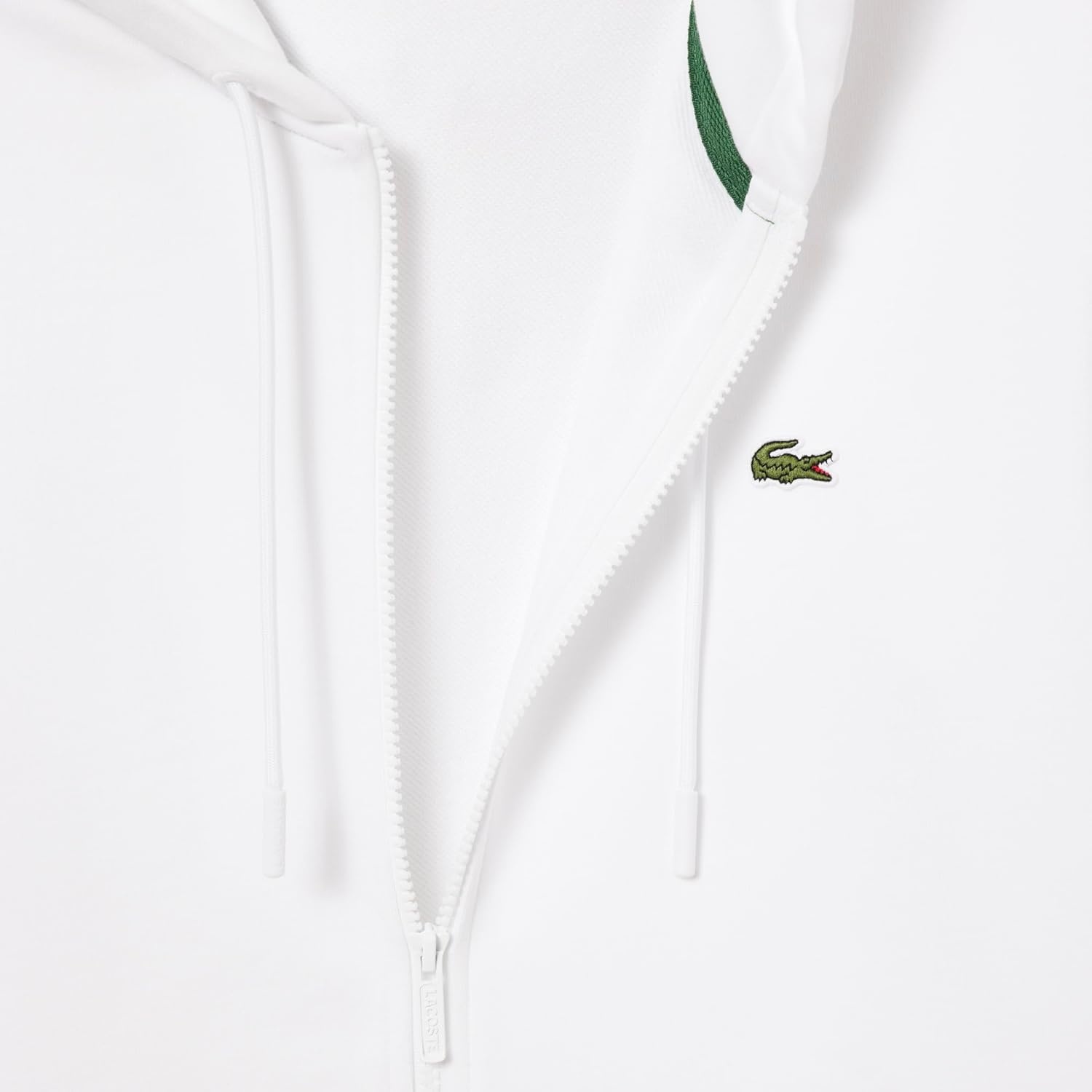 image:imageLacoste Mens Classic Fit Zipped Fleece SweatshirtWhite