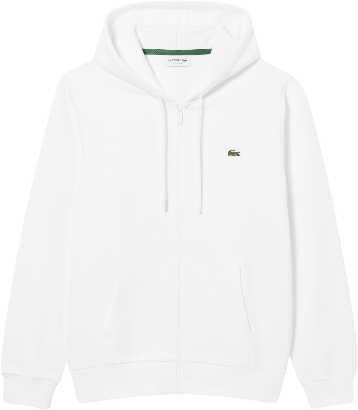 image:imageLacoste Mens Classic Fit Zipped Fleece SweatshirtWhite