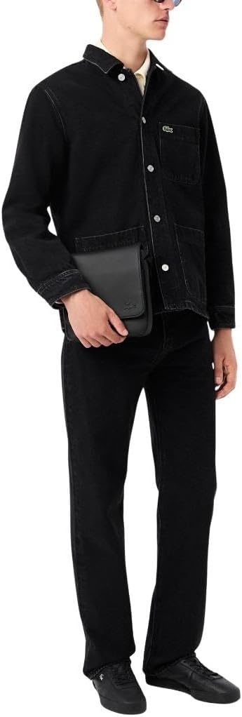 image:imageLacoste Mens Classic Flap Close Shoulder BagBlack Flap