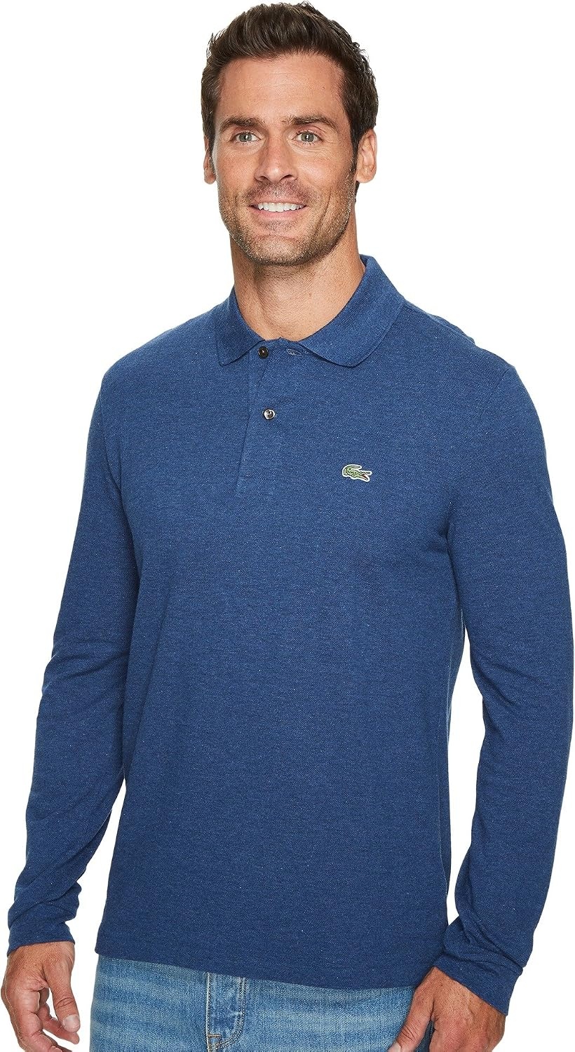 image:imageLacoste Mens Classic Long Sleeve Pique Polo ShirtAnchor Chine