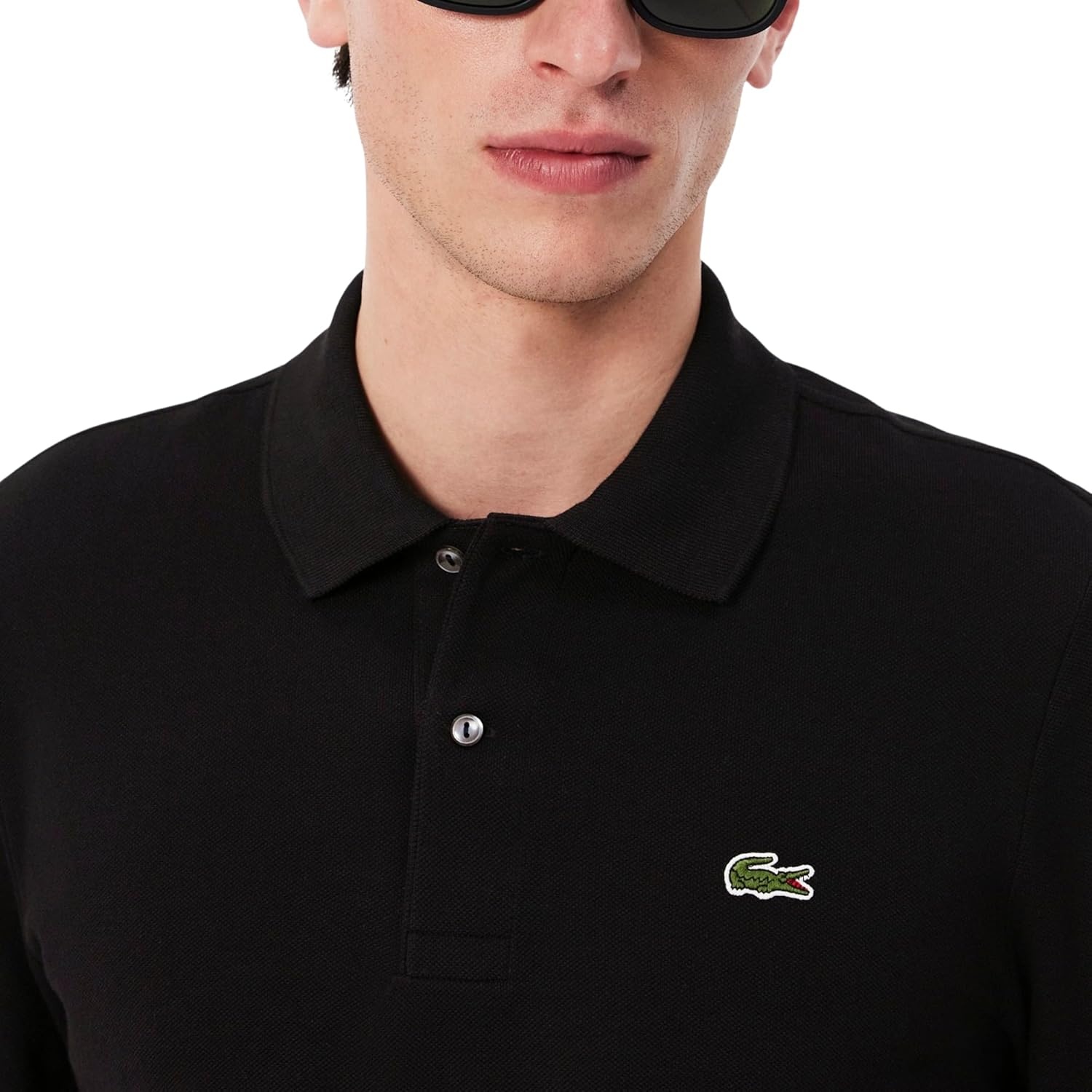 image:imageLacoste Mens Classic Long Sleeve Pique Polo ShirtBlack