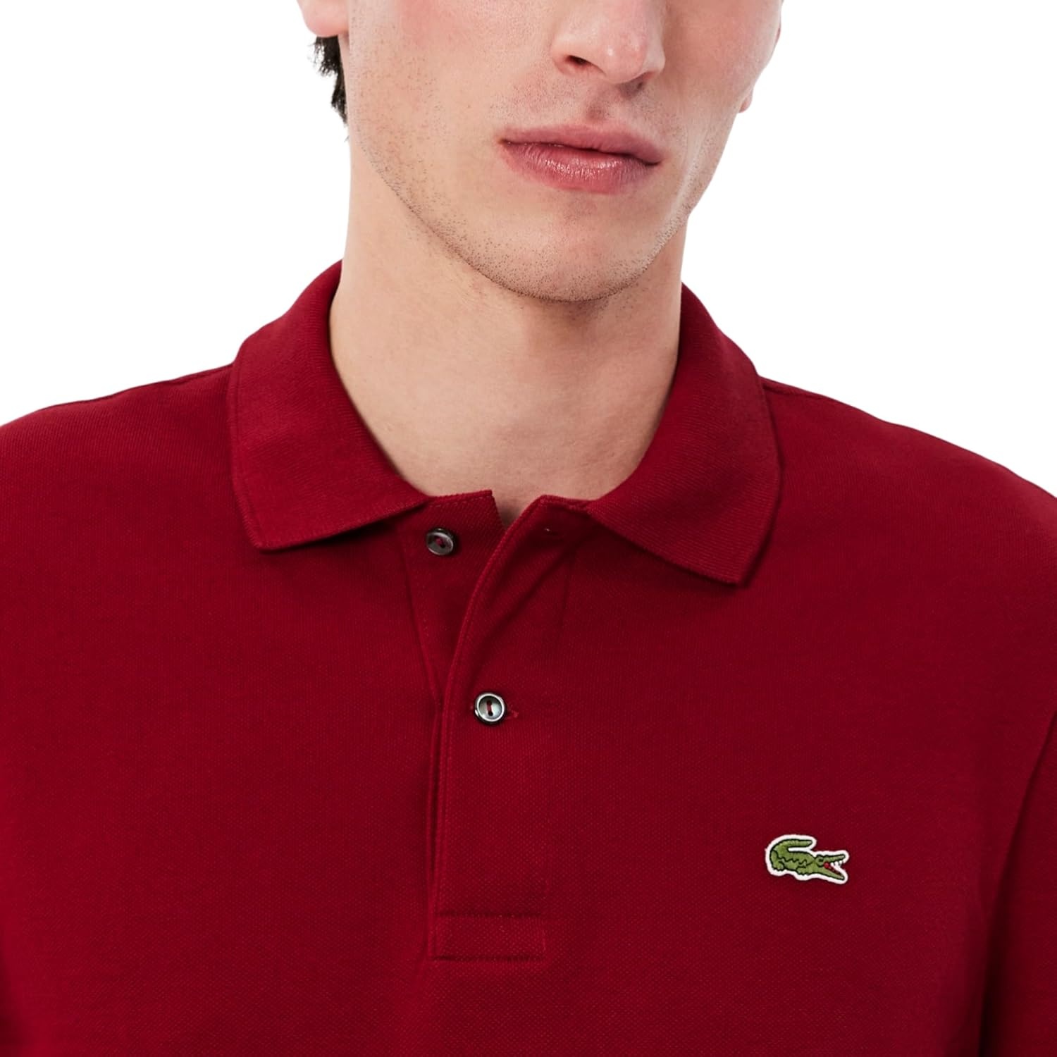 image:imageLacoste Mens Classic Long Sleeve Pique Polo ShirtBordeaux