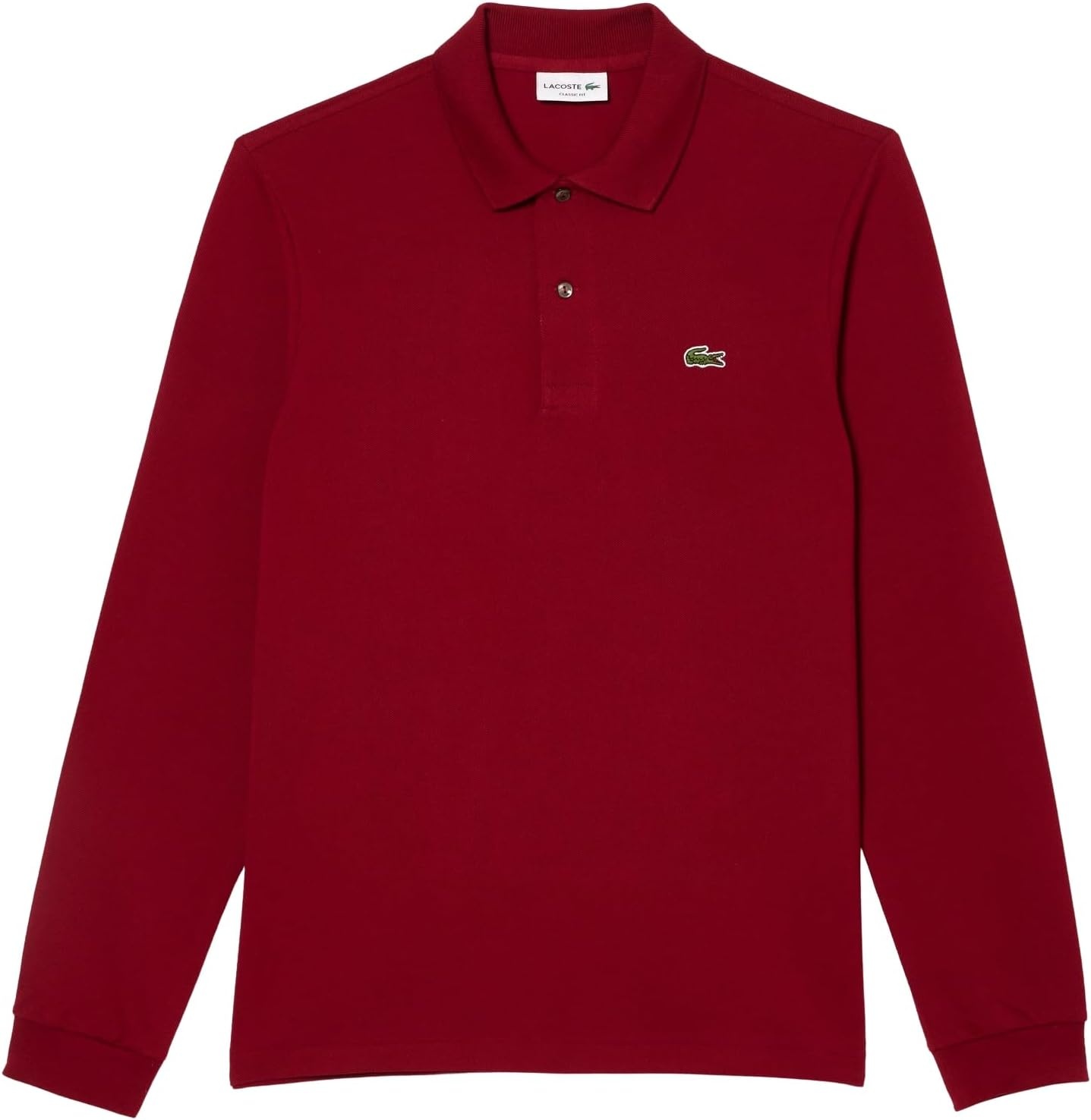 image:imageLacoste Mens Classic Long Sleeve Pique Polo ShirtBordeaux