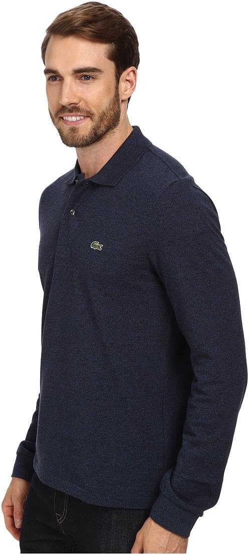 image:imageLacoste Mens Classic Long Sleeve Pique Polo ShirtDark Indigo Blue
