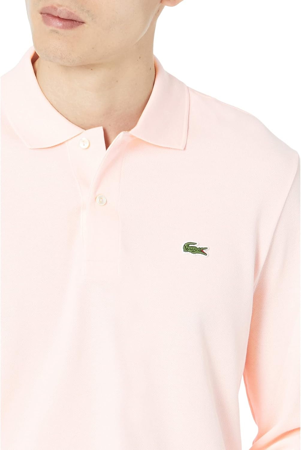 image:imageLacoste Mens Classic Long Sleeve Pique Polo ShirtFlamingo