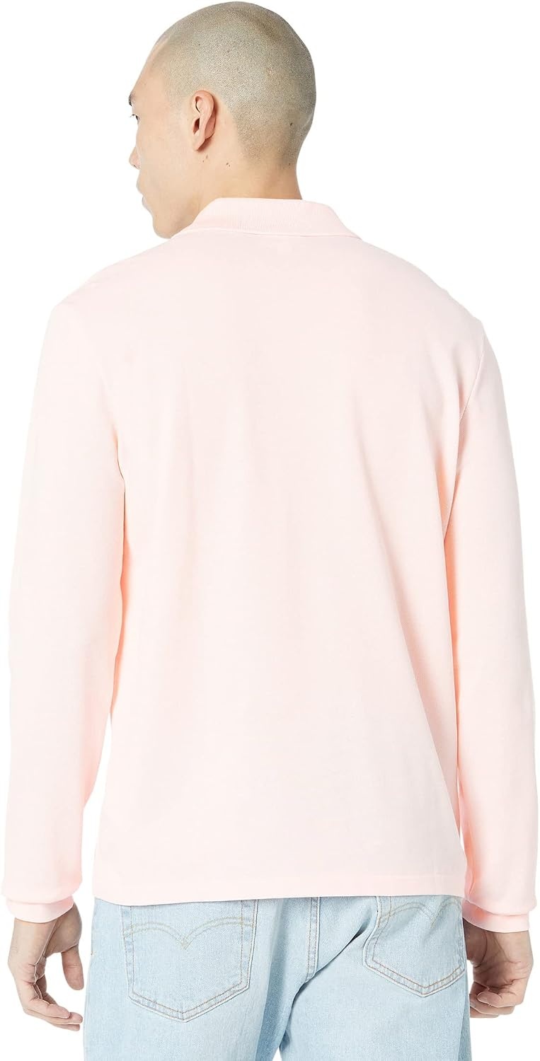 image:imageLacoste Mens Classic Long Sleeve Pique Polo ShirtFlamingo