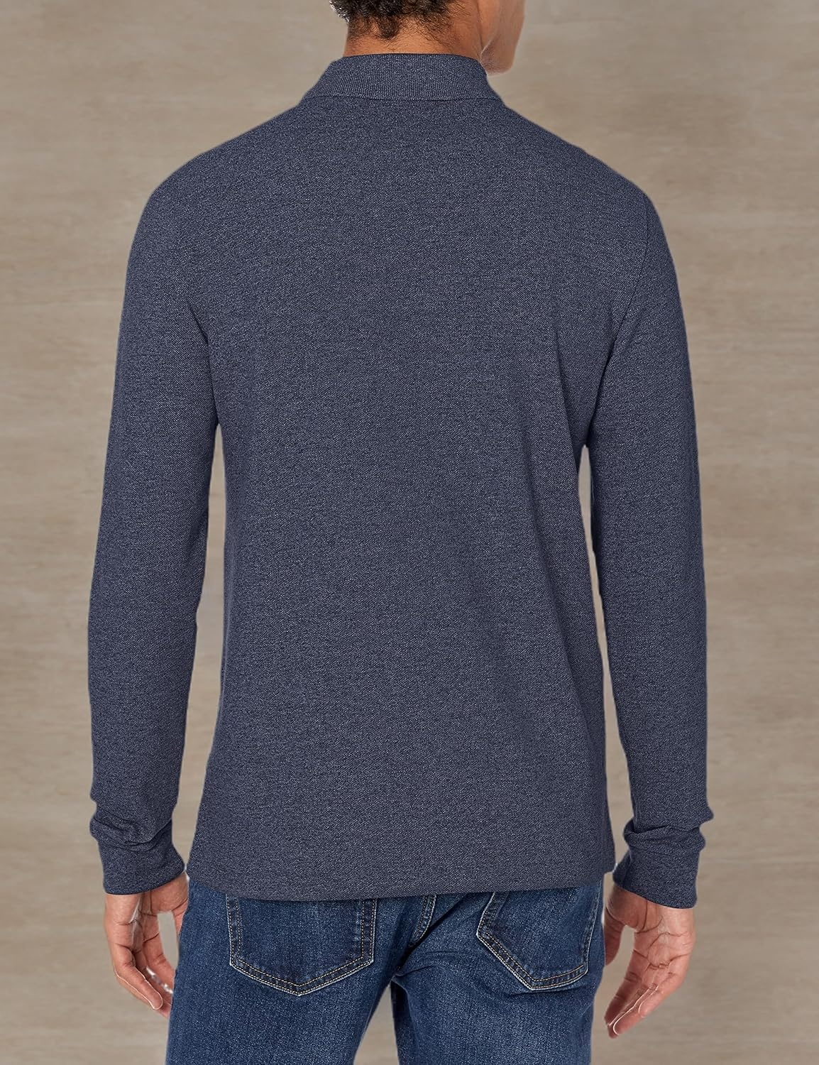 image:imageLacoste Mens Classic Long Sleeve Pique Polo ShirtHeather Nebula
