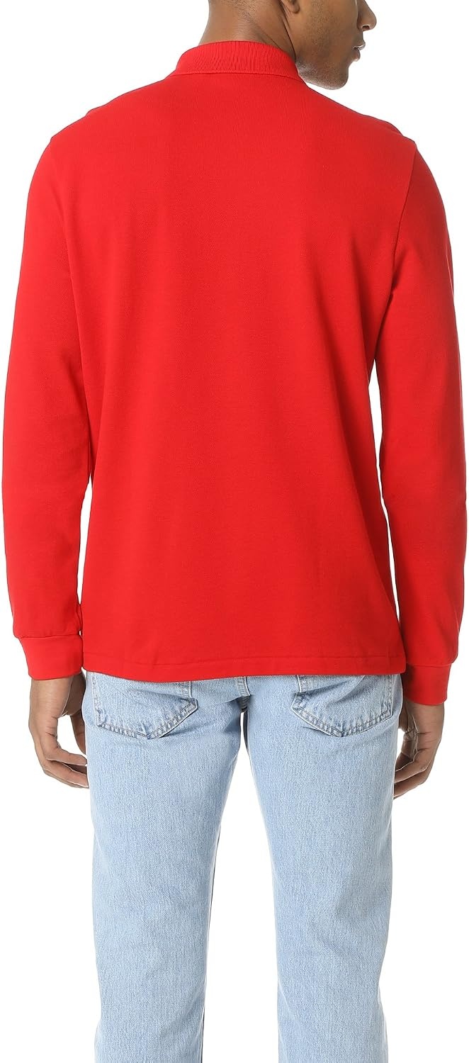 image:imageLacoste Mens Classic Long Sleeve Pique Polo ShirtRed