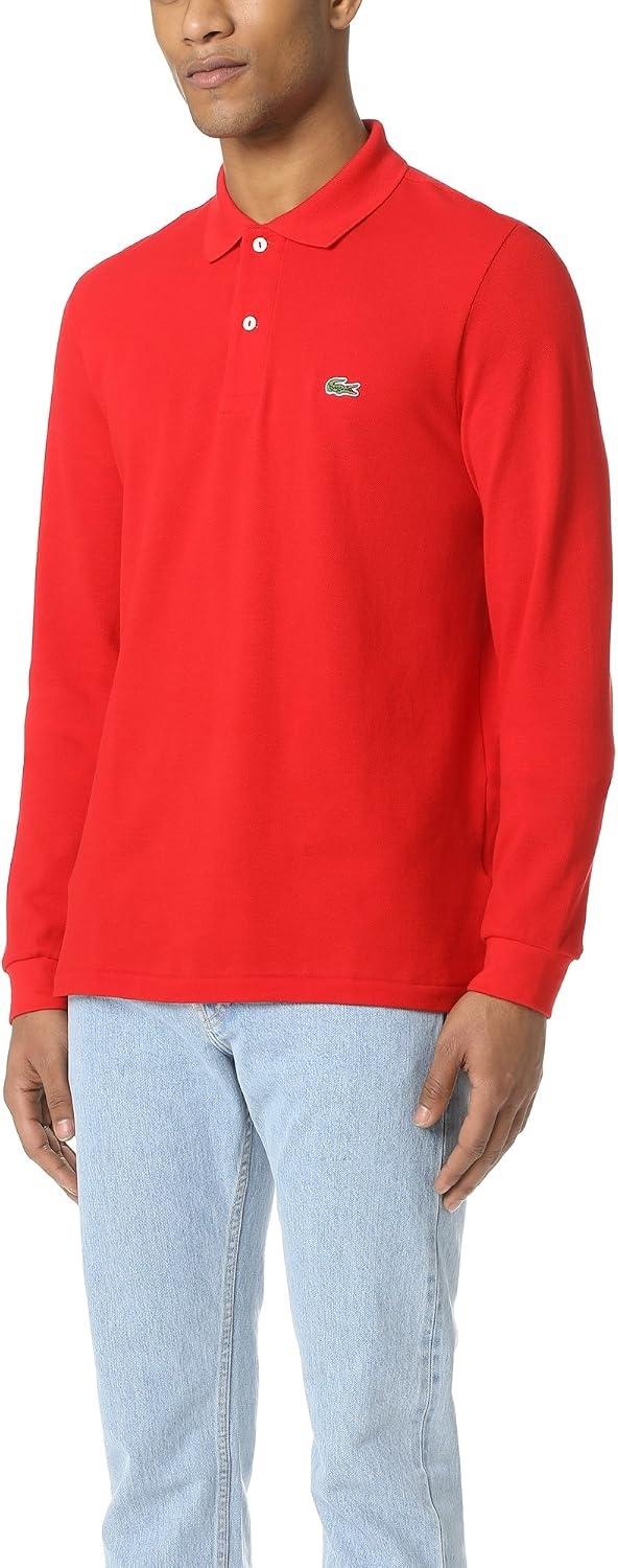 image:imageLacoste Mens Classic Long Sleeve Pique Polo ShirtRed