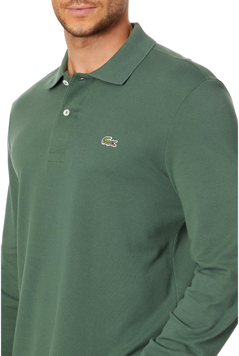 image:imageLacoste Mens Classic Long Sleeve Pique Polo ShirtSequoia