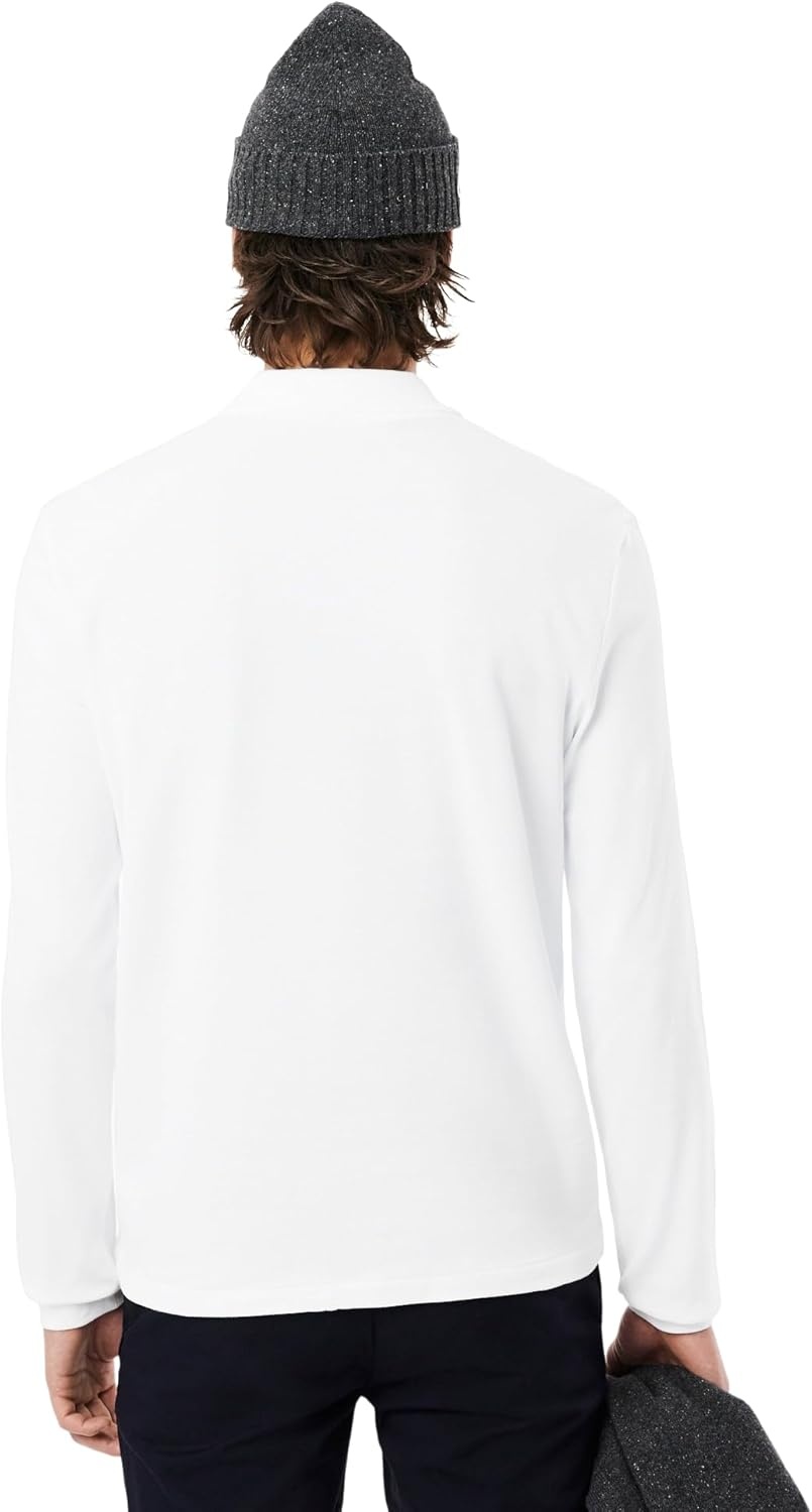 image:imageLacoste Mens Classic Long Sleeve Pique Polo ShirtWhite