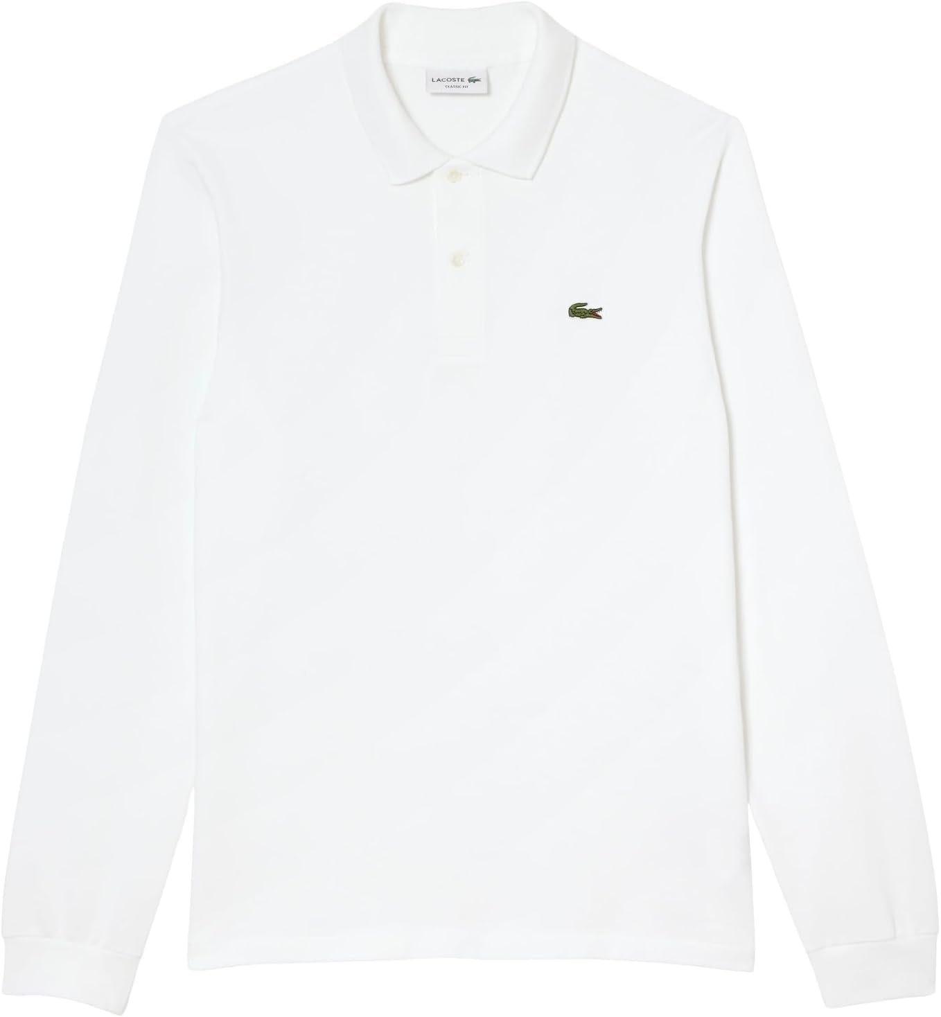 image:imageLacoste Mens Classic Long Sleeve Pique Polo ShirtWhite
