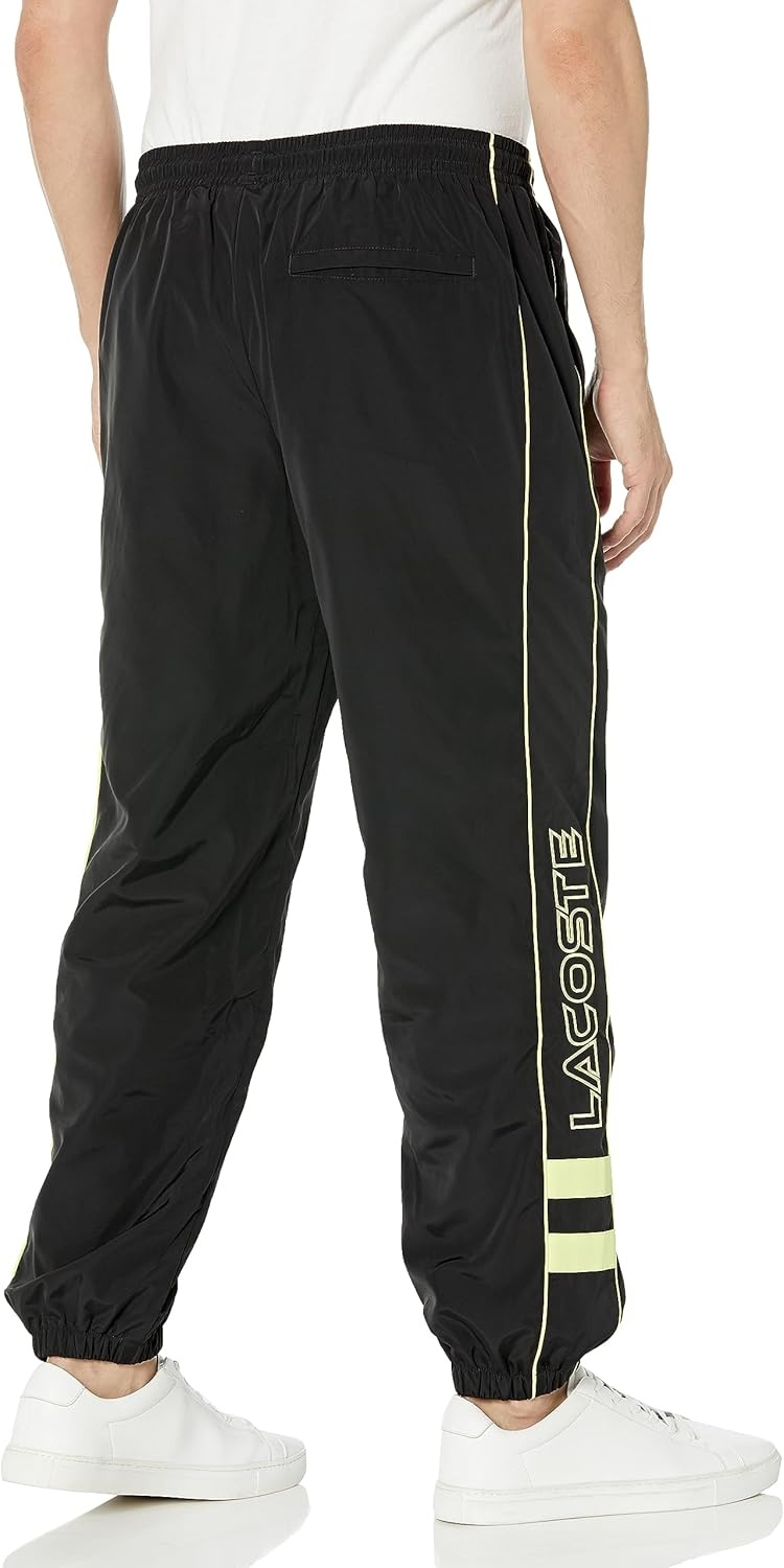 image:imageLacoste Mens Contrast Details Relaxed Fit SweatpantsBlackLimeira