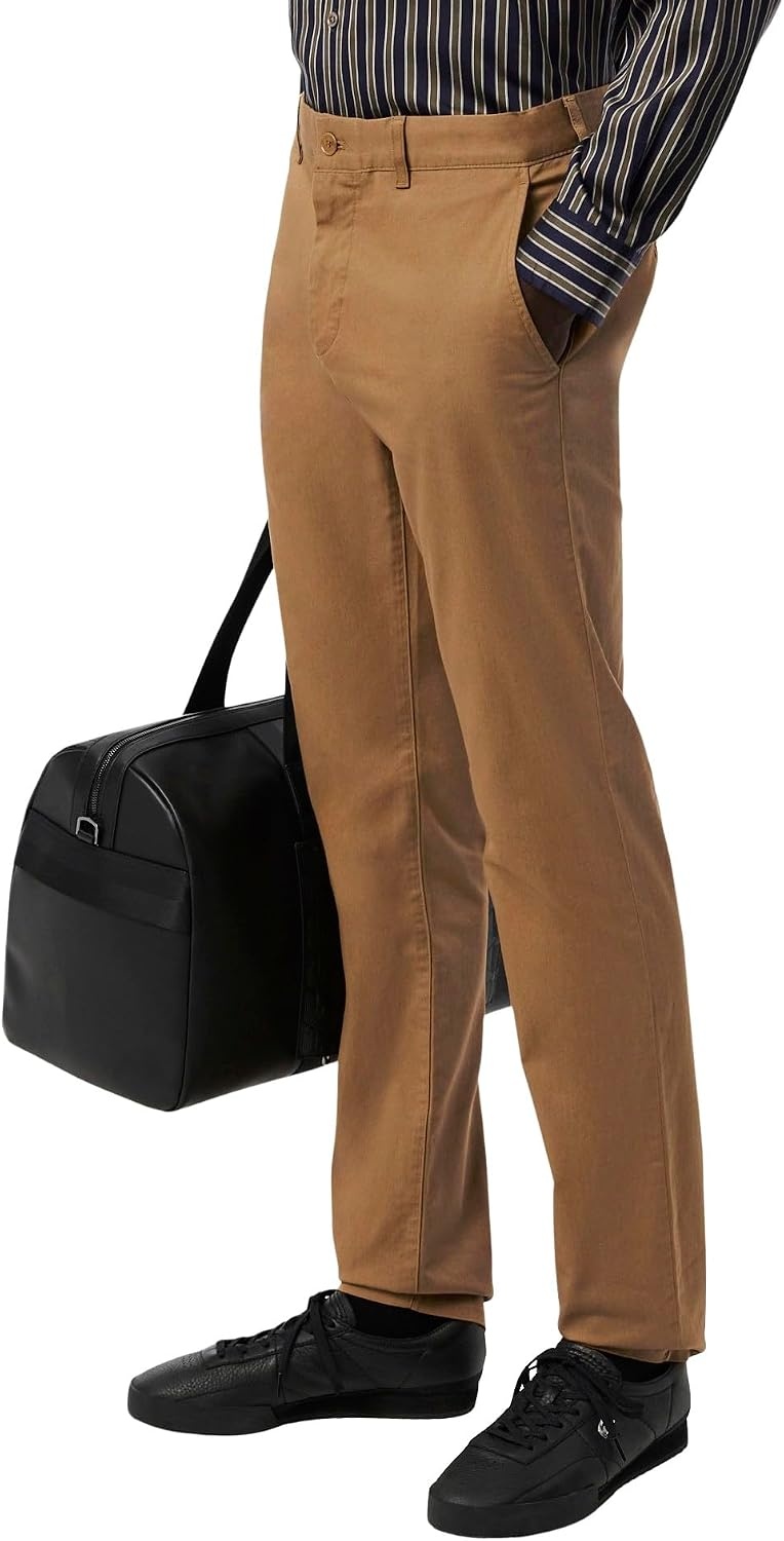 image:imageLacoste Mens Core Collection Slim Fit Stretch Cotton Chino PantDate Brown