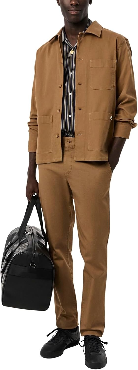 image:imageLacoste Mens Core Collection Slim Fit Stretch Cotton Chino PantDate Brown