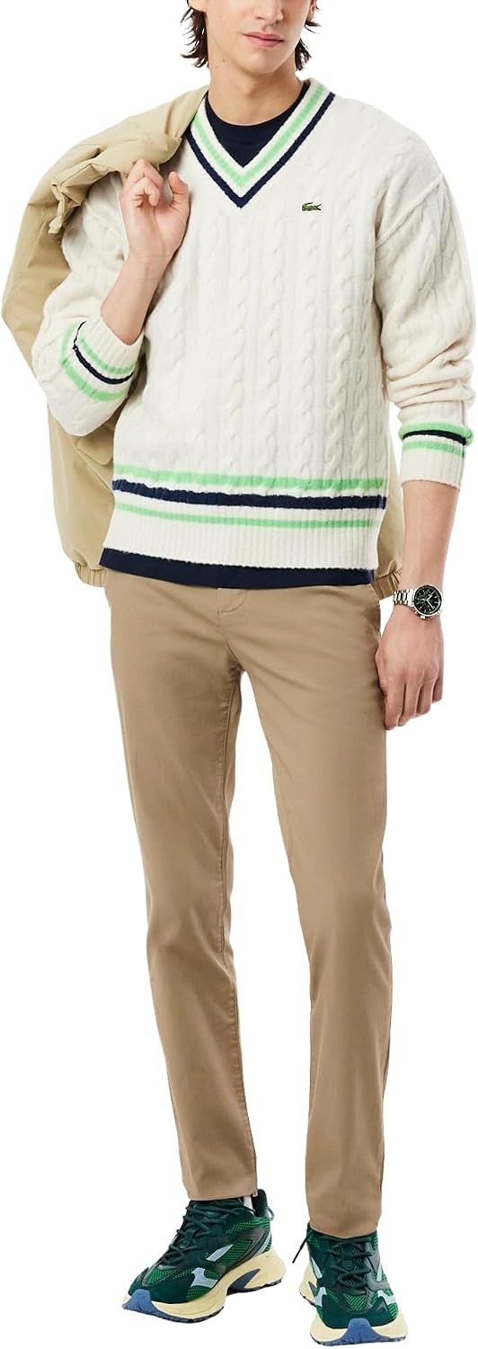 image:imageLacoste Mens Core Collection Slim Fit Stretch Cotton Chino PantLion