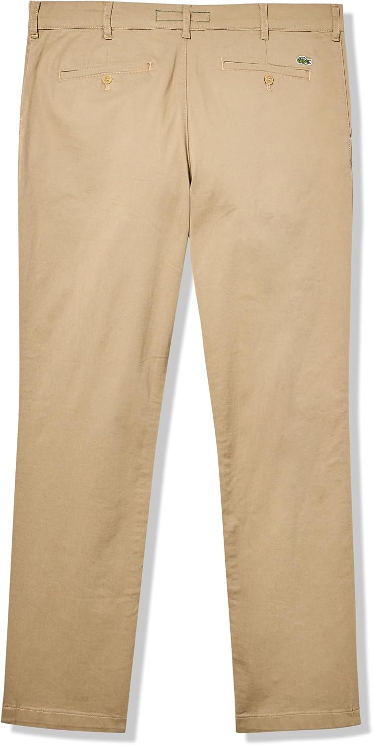 image:imageLacoste Mens Core Collection Slim Fit Stretch Cotton Chino PantLion Brown
