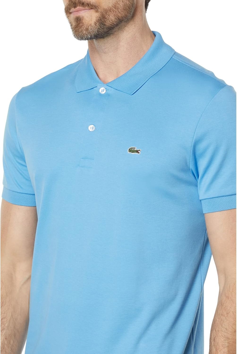 image:imageLacoste Mens Core Short Sleeve Regular Fit Green Croc PoloArgentine Blue