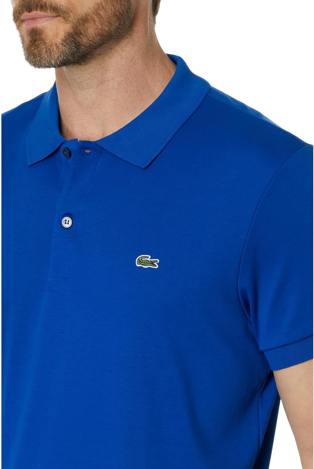 image:imageLacoste Mens Core Short Sleeve Regular Fit Green Croc PoloCobalt