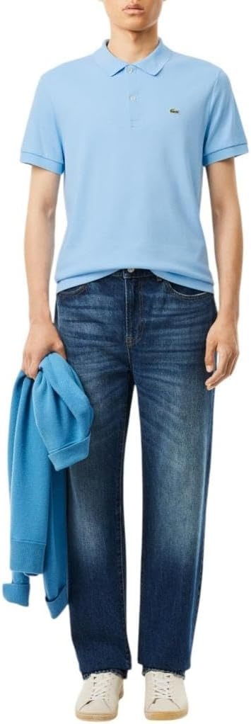 image:imageLacoste Mens Core Short Sleeve Regular Fit Green Croc PoloOverview Blue