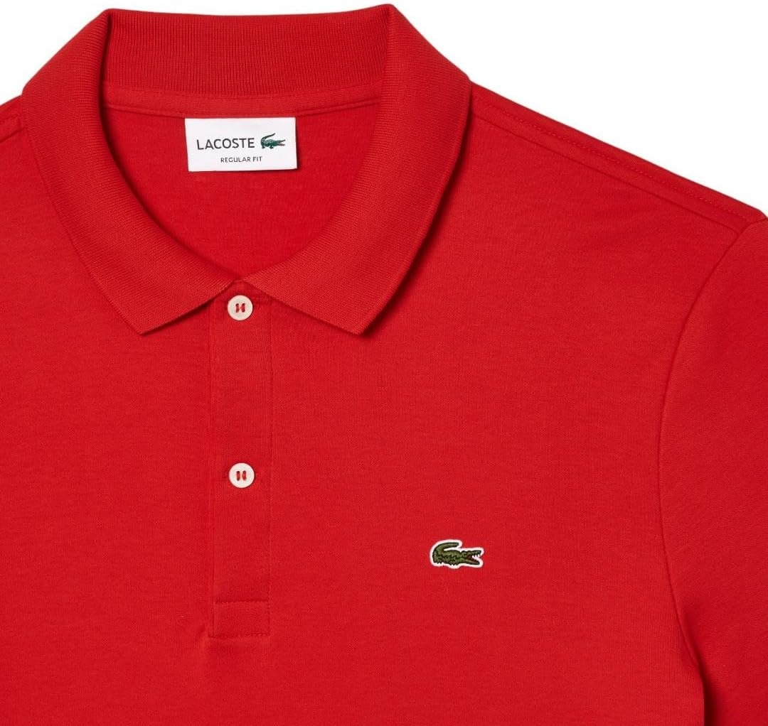 image:imageLacoste Mens Core Short Sleeve Regular Fit Green Croc PoloRed
