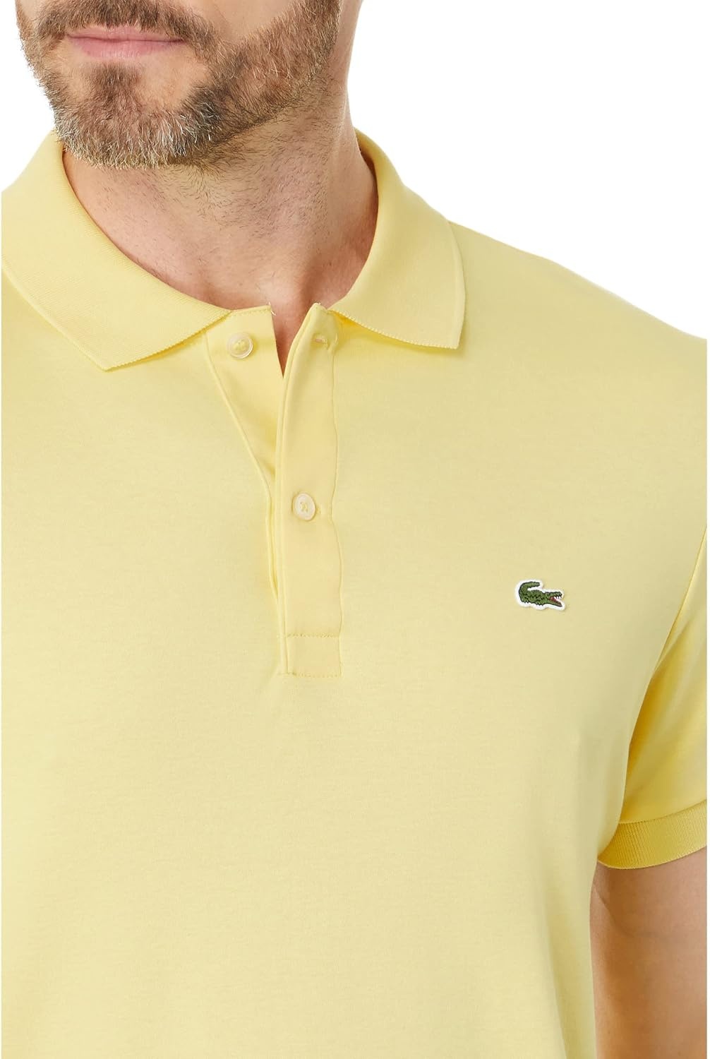image:imageLacoste Mens Core Short Sleeve Regular Fit Green Croc PoloYellow