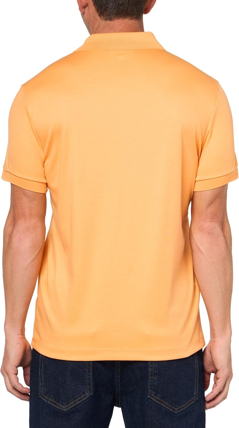 image:imageLacoste Mens Core Short Sleeve Regular Fit Green Croc PoloZinnia Orange