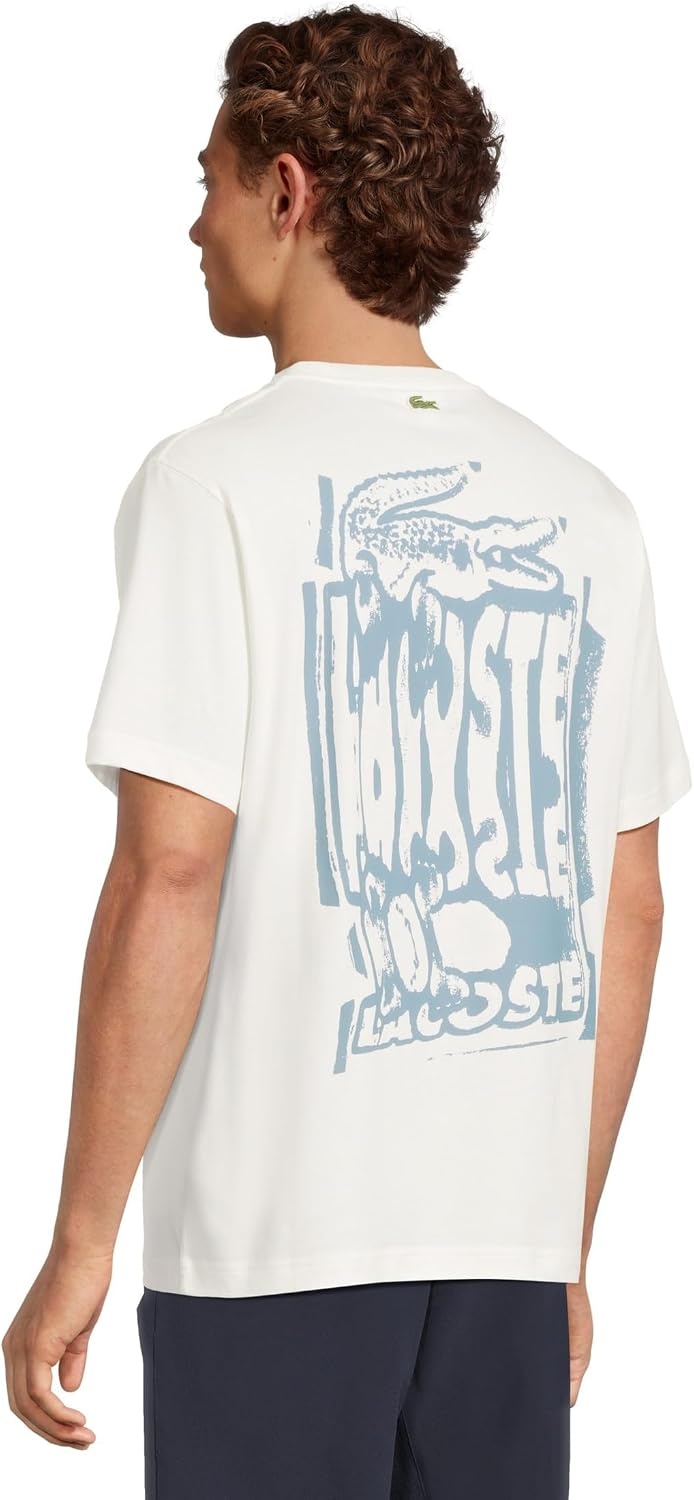 image:imageLacoste Mens Cotton Jersey Graphic TShirtFlour Limestone