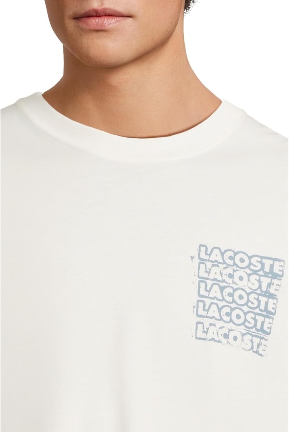 image:imageLacoste Mens Cotton Jersey Graphic TShirtFlour Limestone