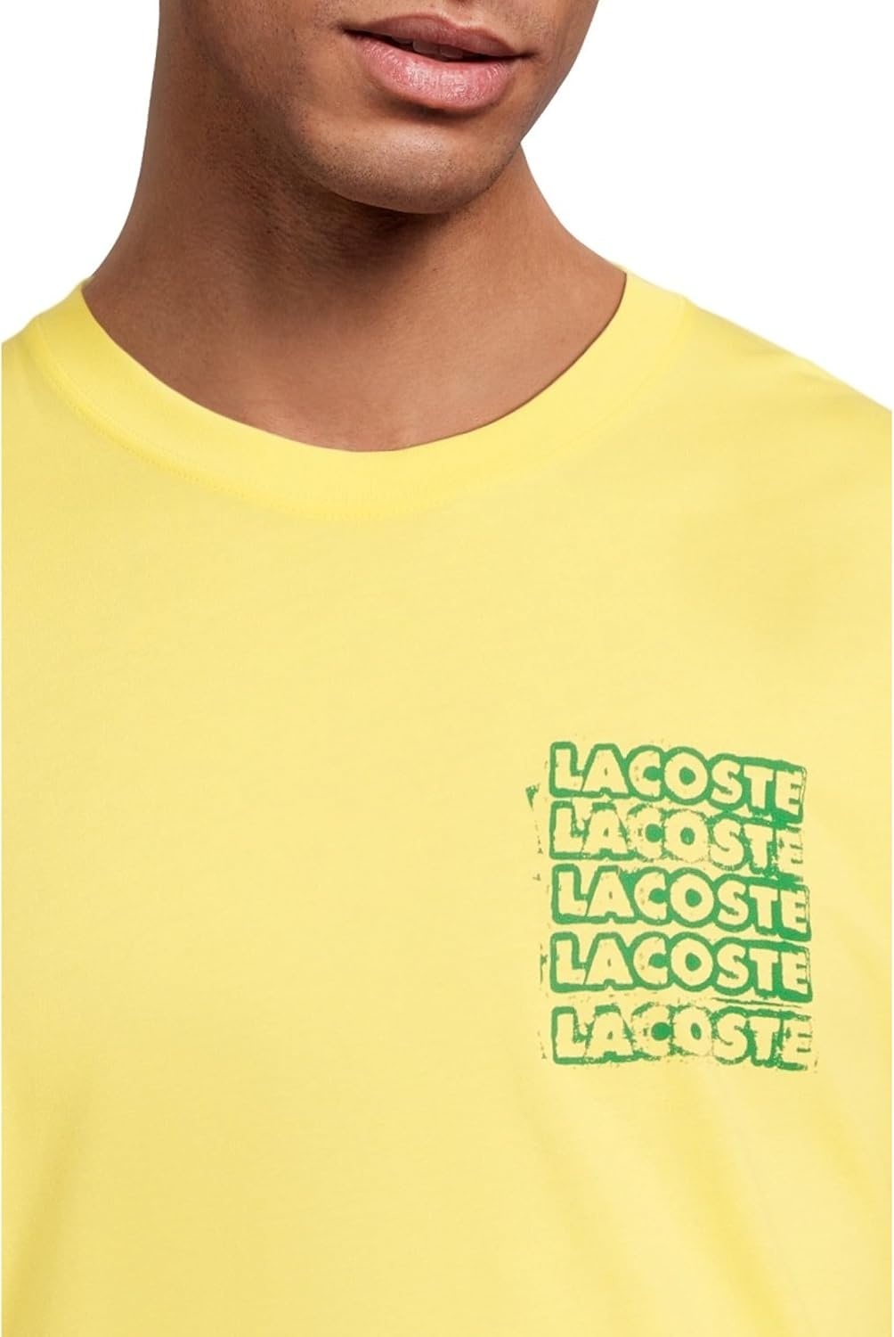 image:imageLacoste Mens Cotton Jersey Graphic TShirtYellow Calathea