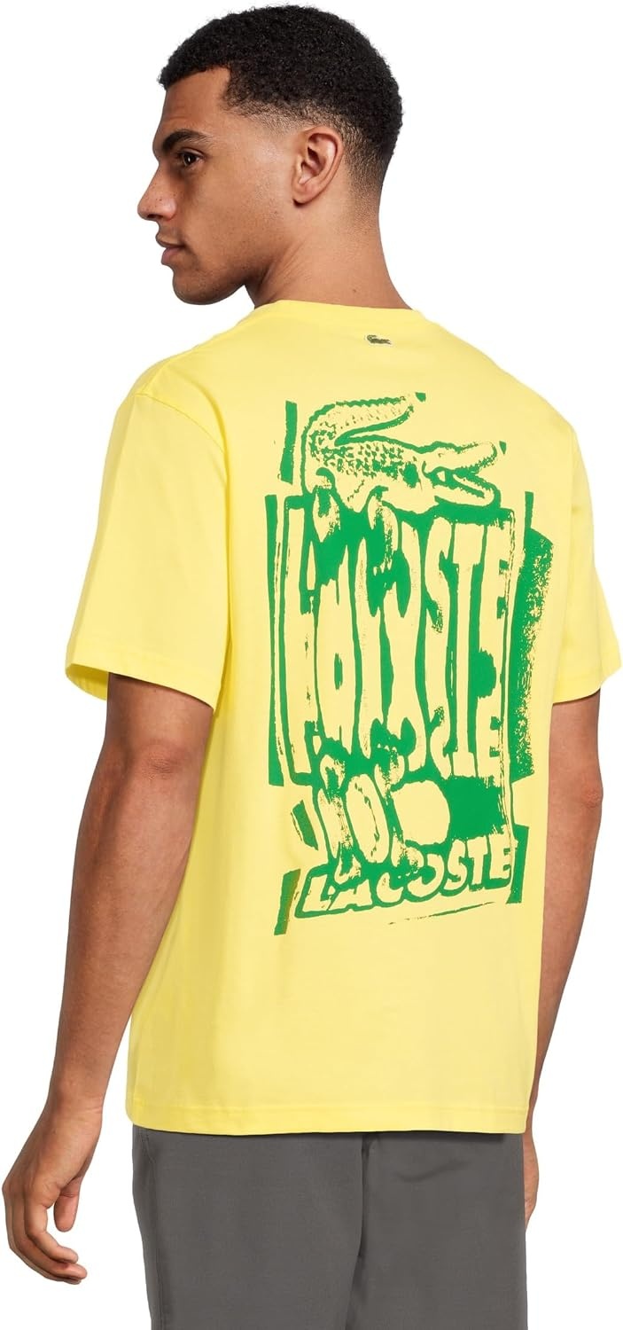 image:imageLacoste Mens Cotton Jersey Graphic TShirtYellow Calathea