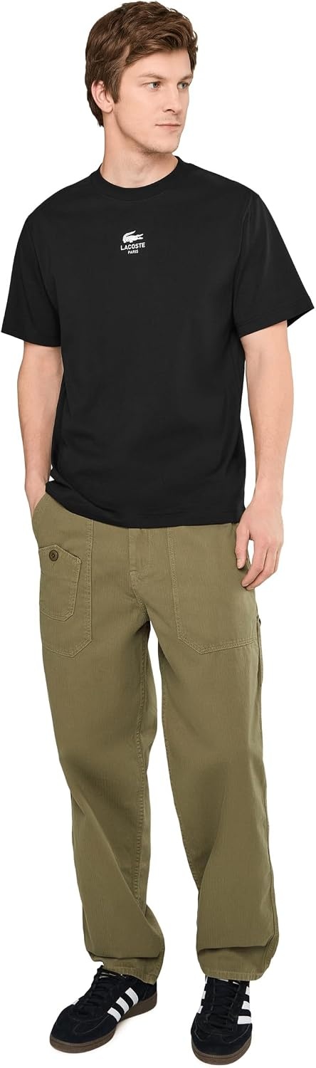 image:imageLacoste Mens Cotton Logo TeeBlack Graphic