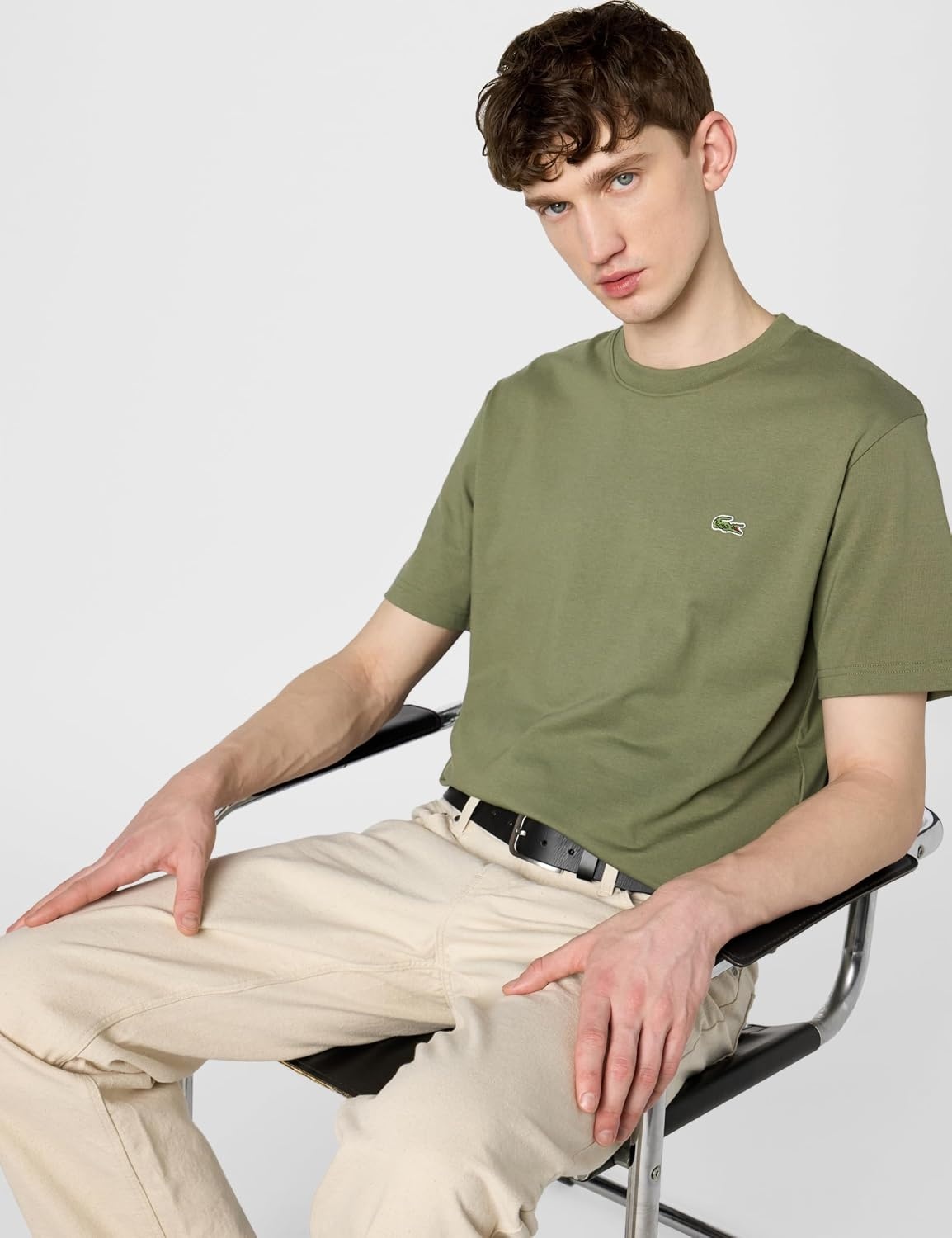 image:imageLacoste Mens Cotton Logo TeeKhaki Green Croc