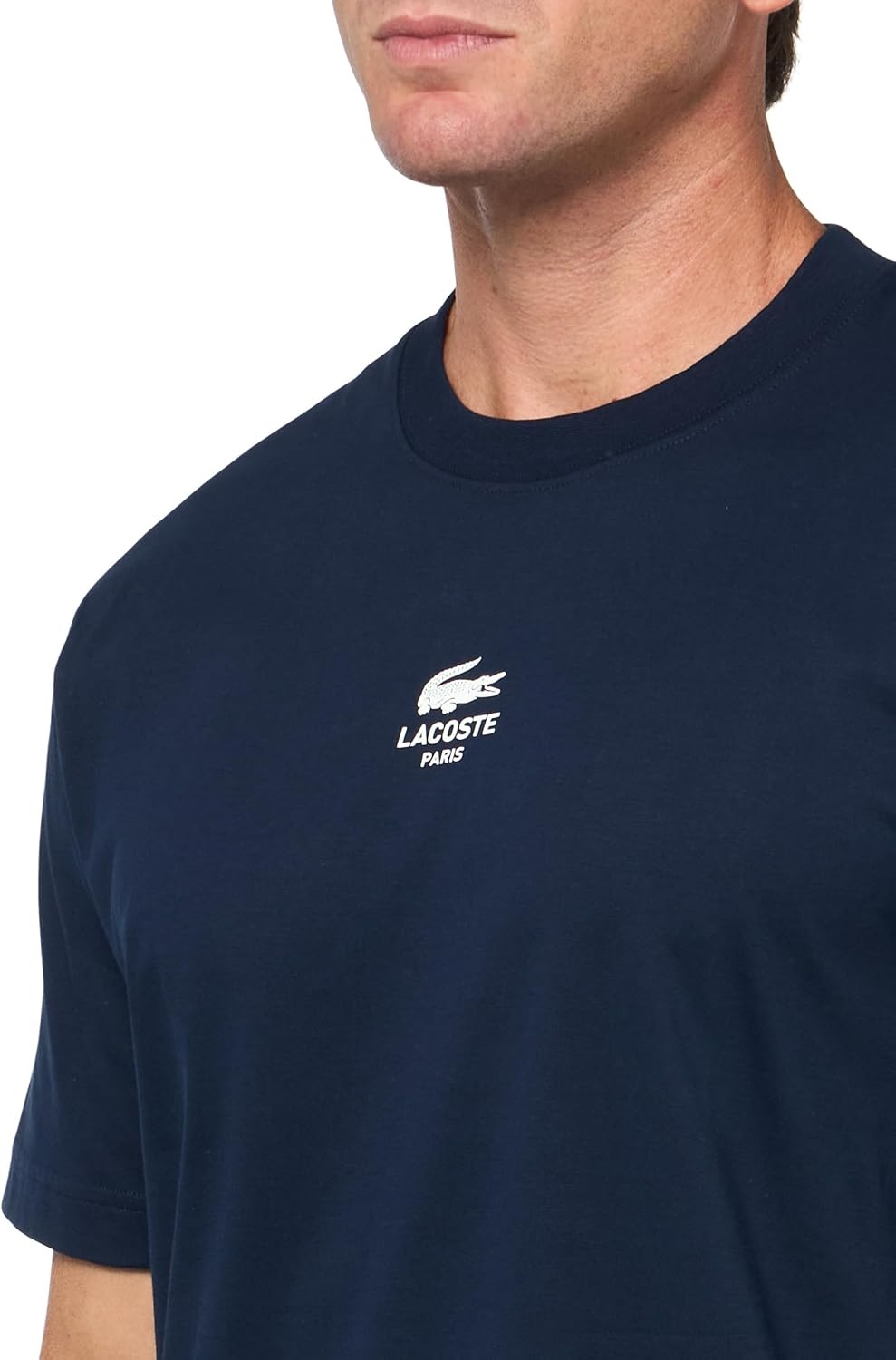 image:imageLacoste Mens Cotton Logo TeeNavy Blue Rubber Print
