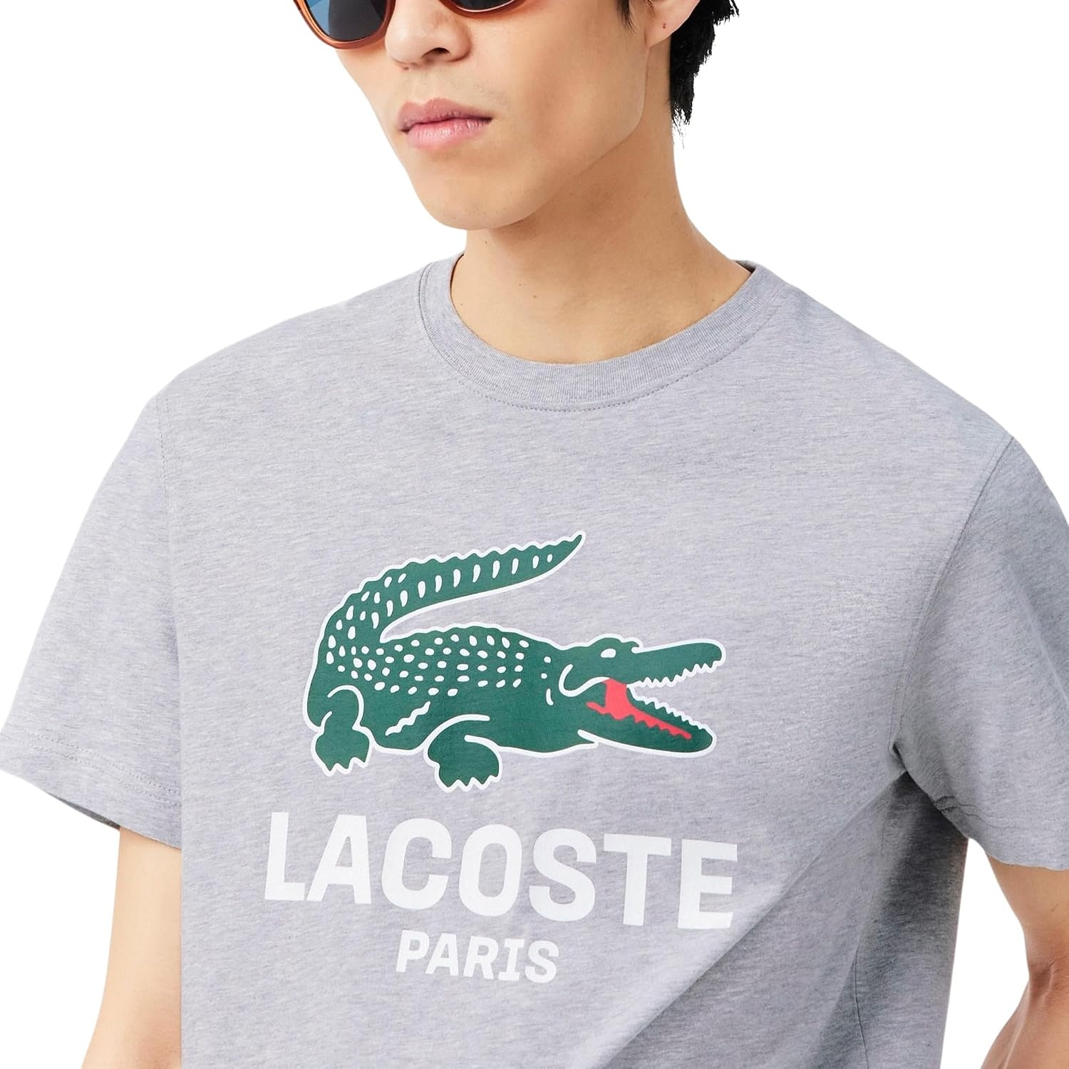 image:imageLacoste Mens Cotton Logo TeeNew Silver Chine