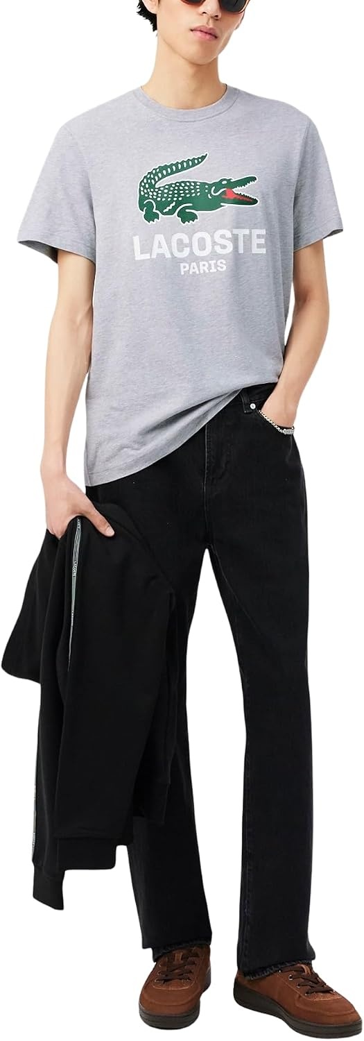 image:imageLacoste Mens Cotton Logo TeeNew Silver Chine