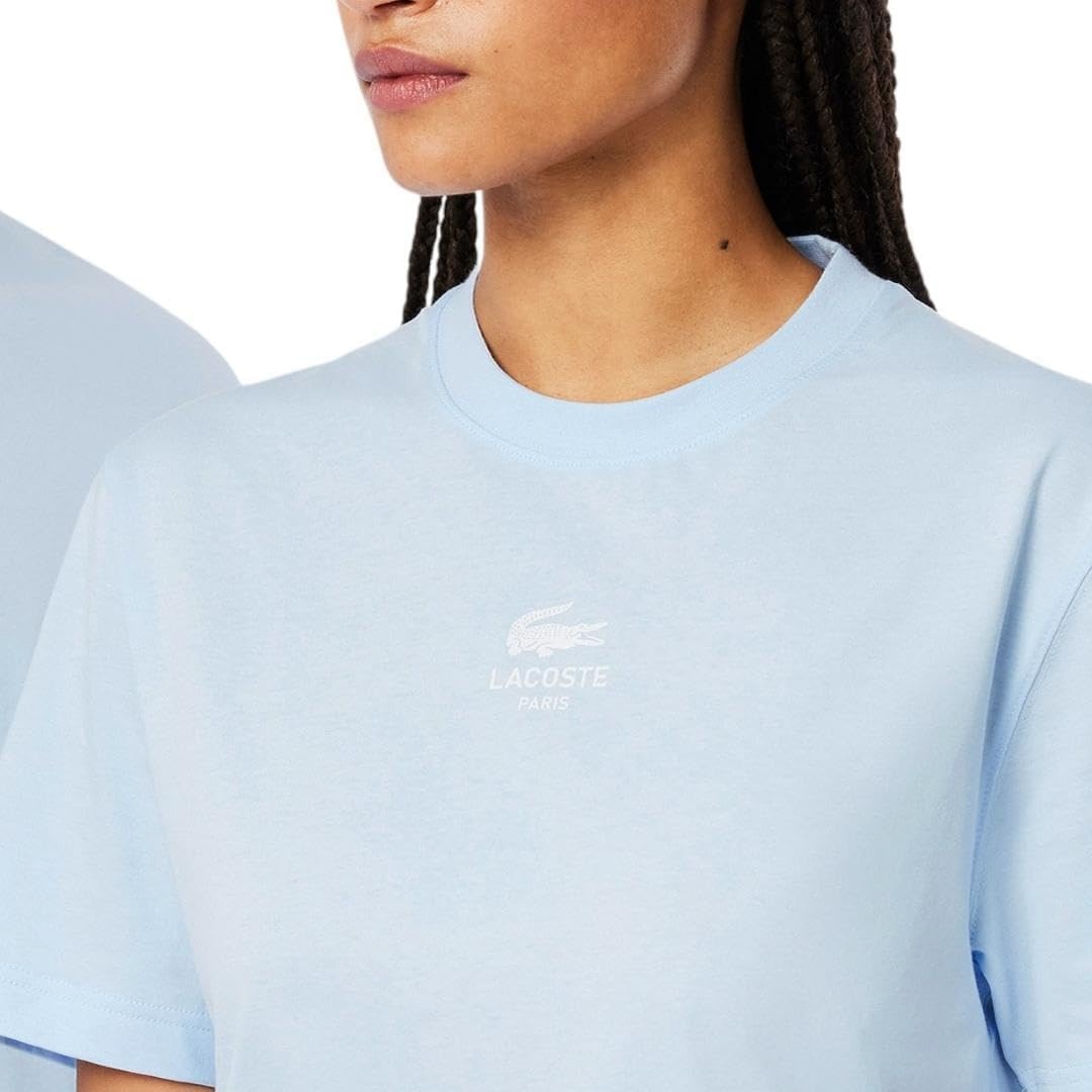 image:imageLacoste Mens Cotton Logo TeeRill Blue Rubber Print