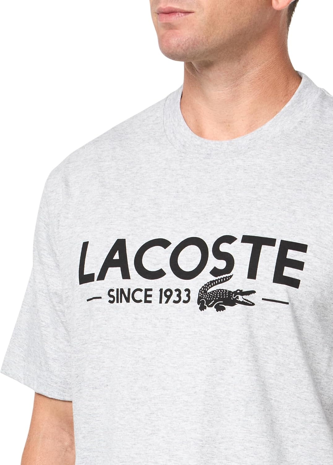 image:imageLacoste Mens Cotton Logo TeeSilver Chine Lacoste Birthdate