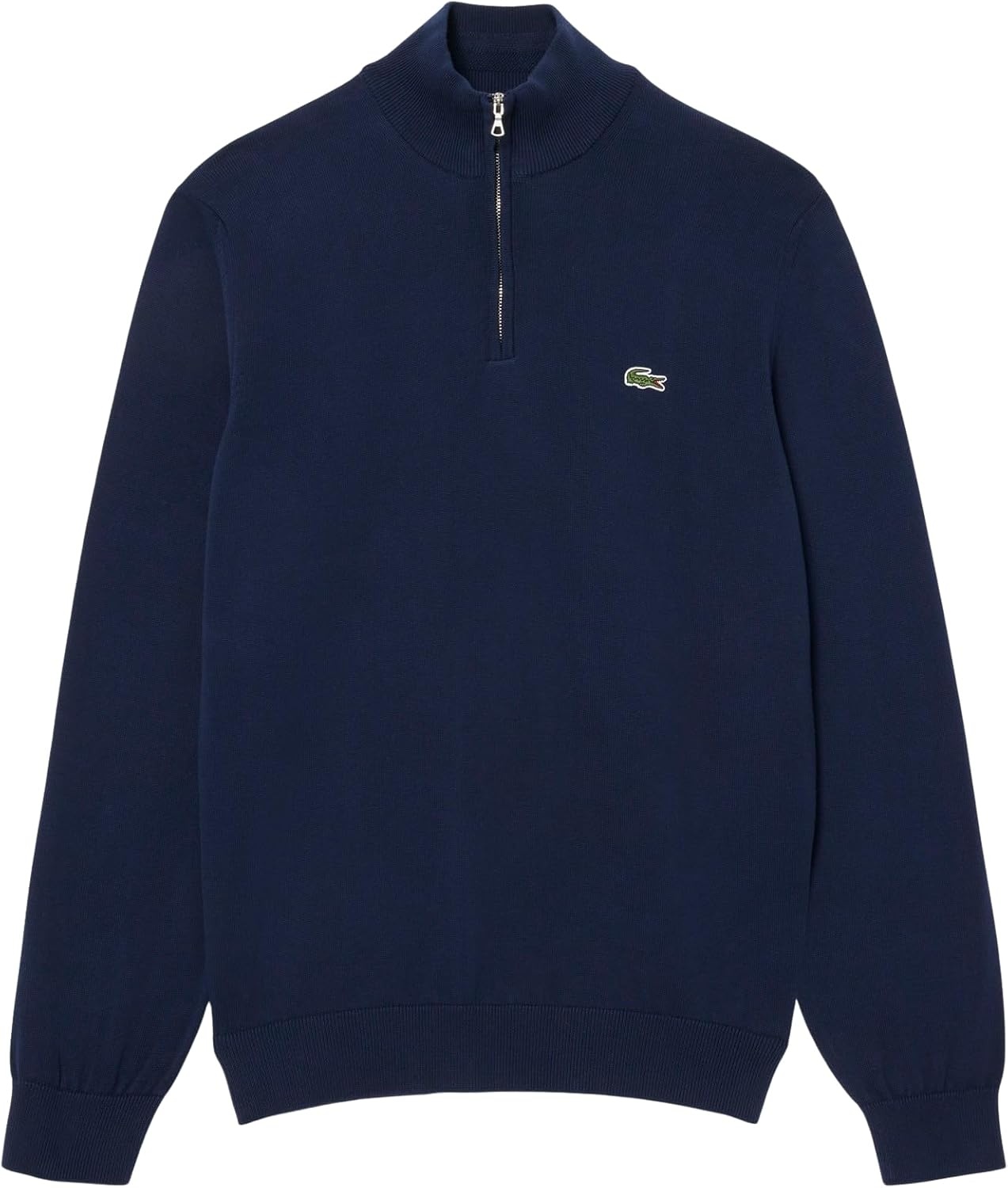 image:imageLacoste Mens Cotton Quarter Zip SweaterNavy Blue