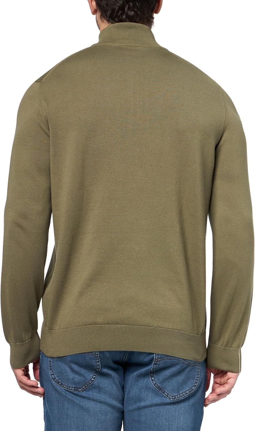 image:imageLacoste Mens Cotton Quarter Zip SweaterOlive