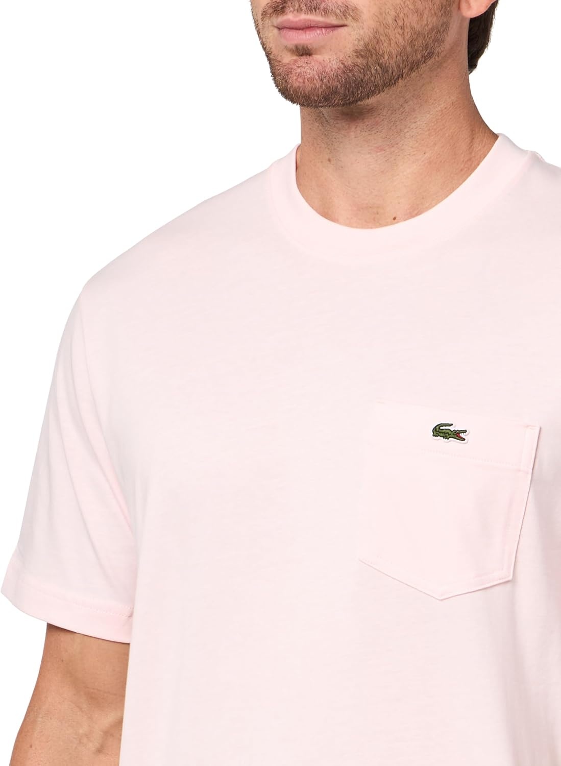 image:imageLacoste Mens Cotton Tshirt with Breast PocketFlamingo