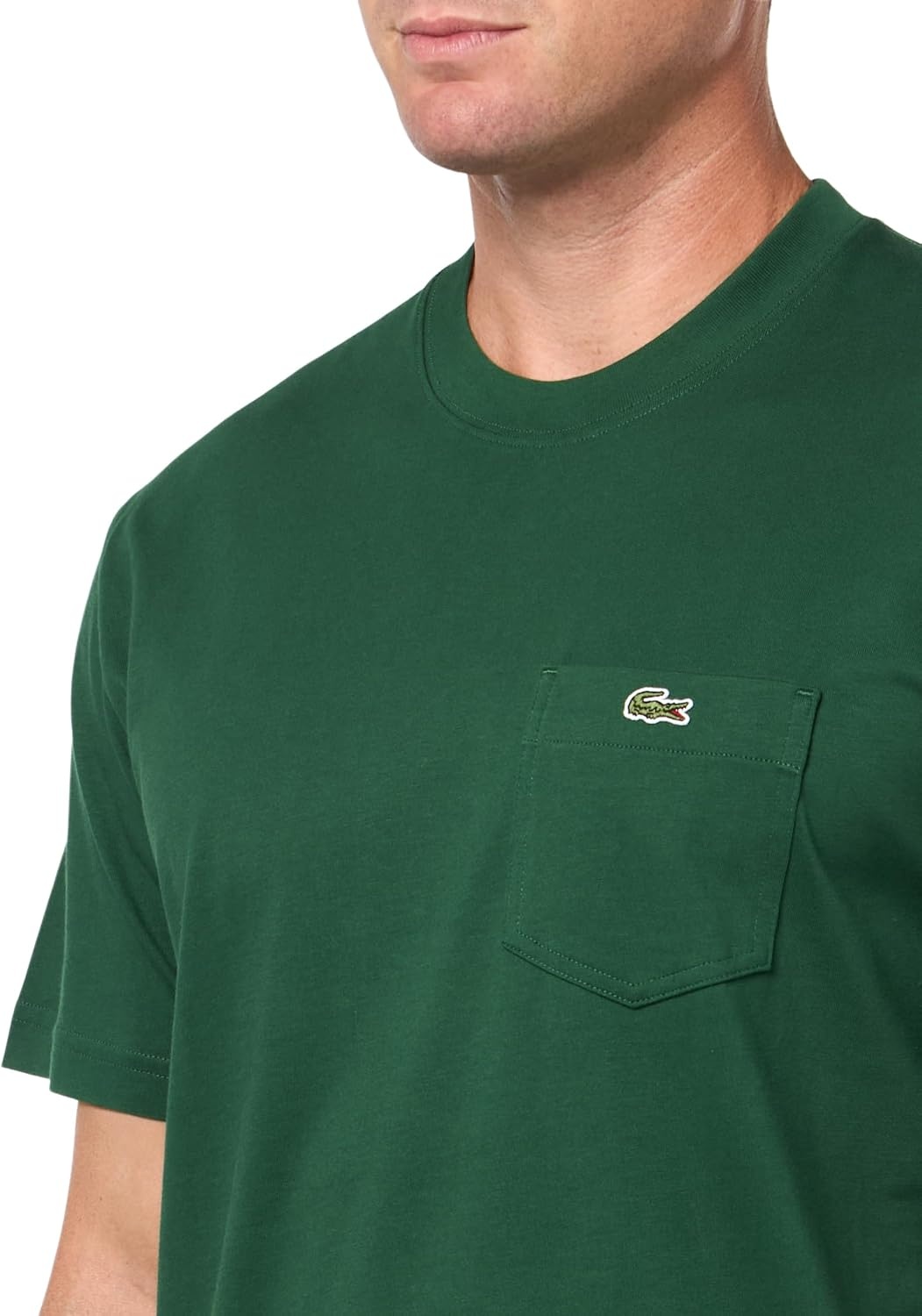 image:imageLacoste Mens Cotton Tshirt with Breast PocketGreen Pocket