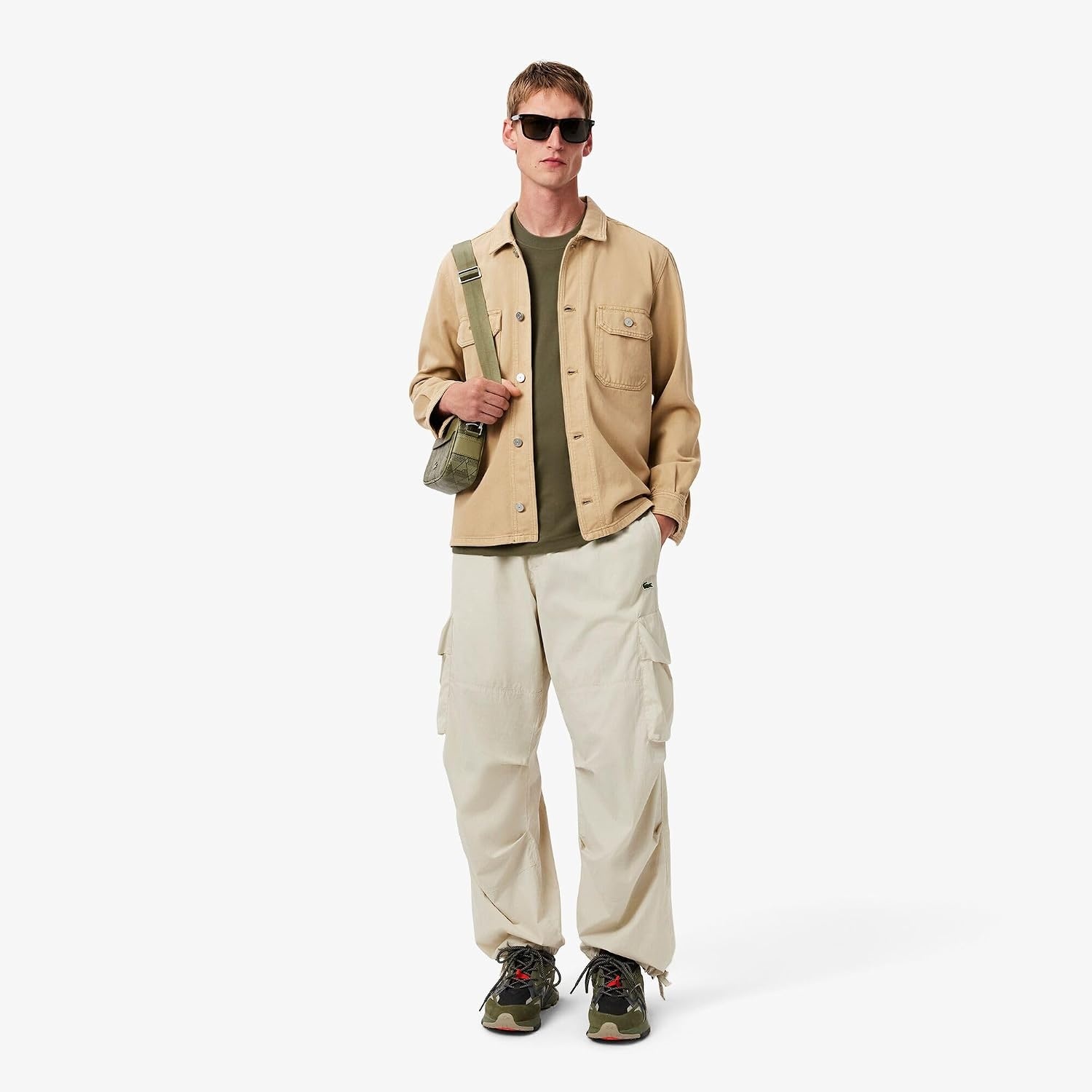 image:imageLacoste Mens Cotton Tshirt with Breast PocketKhaki Pocket