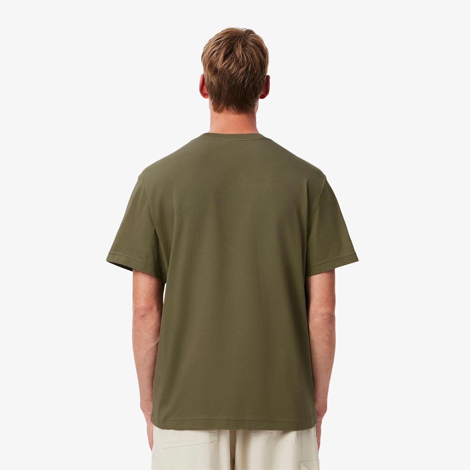 image:imageLacoste Mens Cotton Tshirt with Breast PocketKhaki Pocket