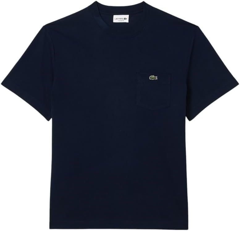 image:imageLacoste Mens Cotton Tshirt with Breast PocketNavy Blue Pocket