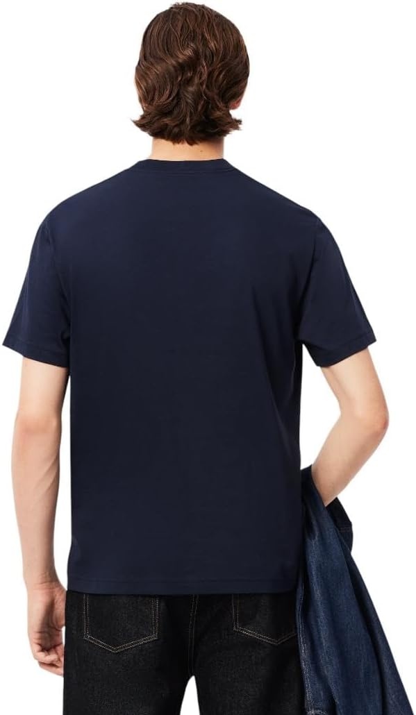image:imageLacoste Mens Cotton Tshirt with Breast PocketNavy Blue Pocket